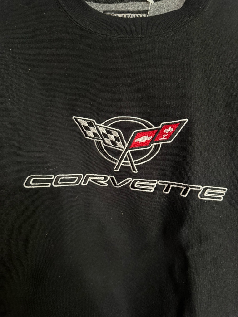 Steve & Barry's Black Crewneck Sweatshirt with Corvette Logo - Picture 5 of 5